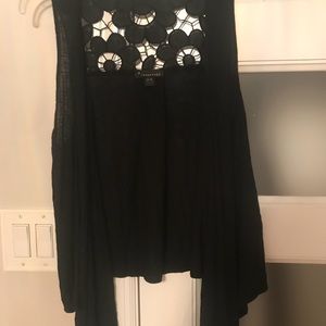 black vest with lace detailing